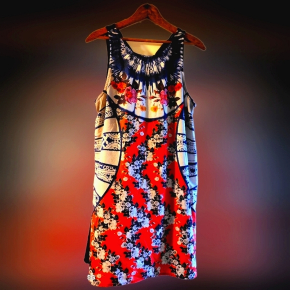 Unique Mix Pattern Floral Dress